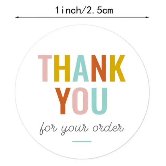 500pcs/roll 1 Inch Round Thank You Stickers For business - Picture 2 of 2